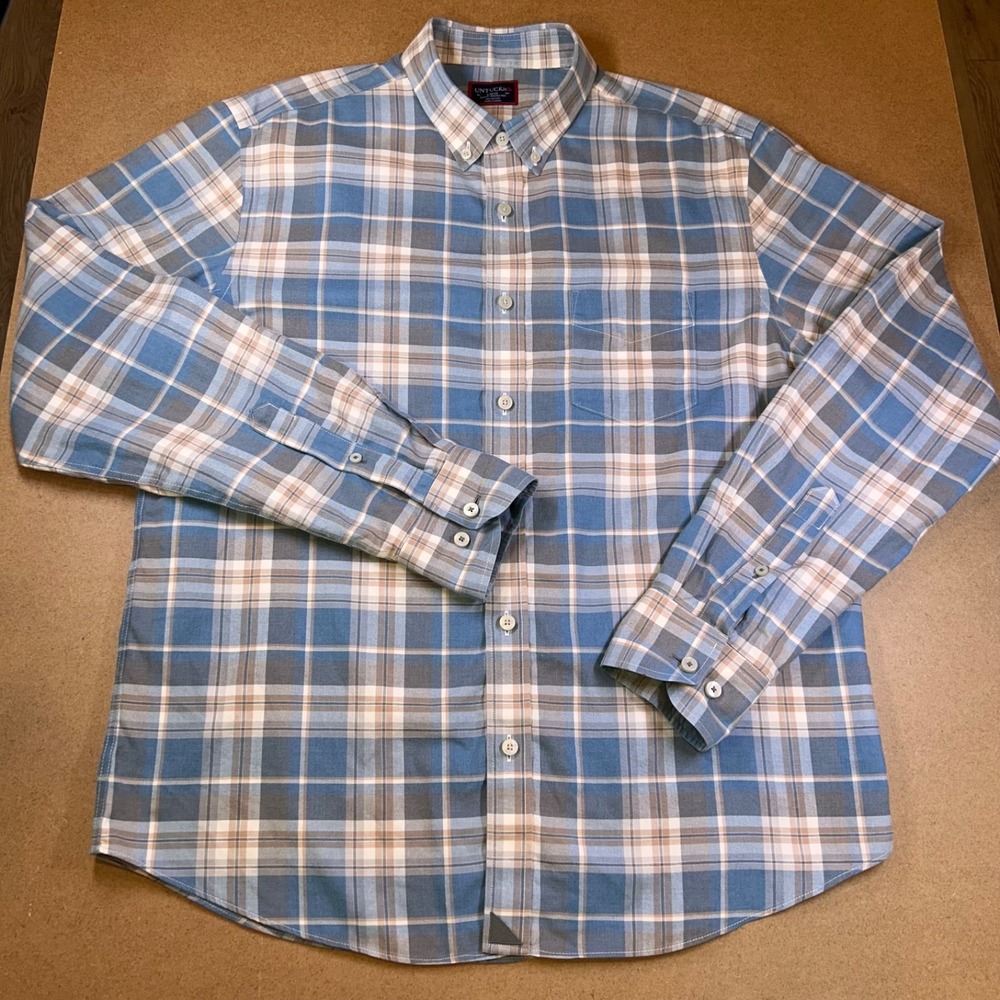 UNTUCKit Long Sleeve Button Down Shirt Men's Large Terrantez Plaid Wrinkle Free - Picture 2 of 11